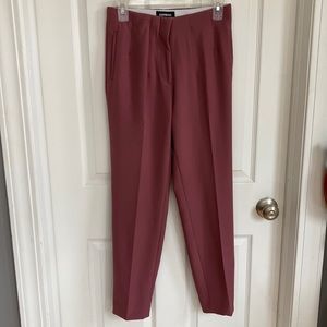Ankle High Rise Slacks - dusty rose color